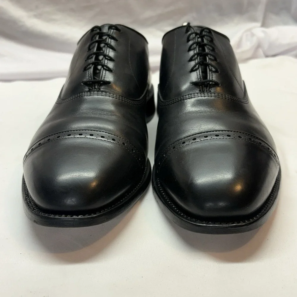 Allen Edmonds Byron Dress Shoes Men's US 11 3E Wide Black Leather Oxford Cap Toe